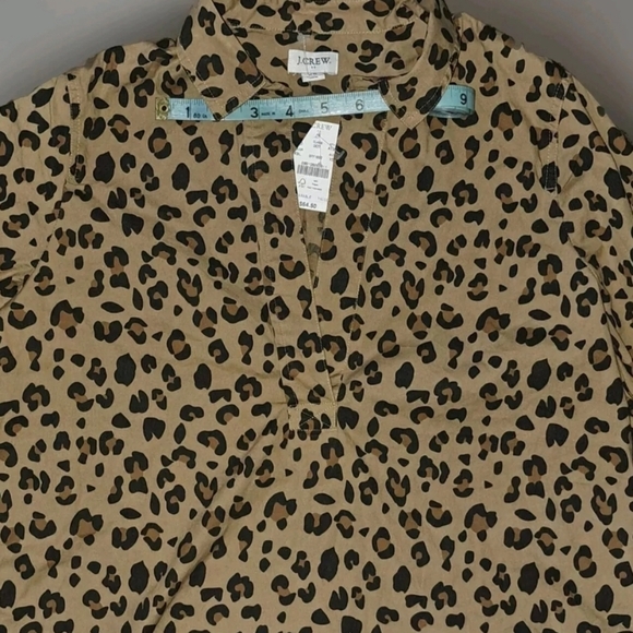 J. Crew XS Leopard Print Button Down Shirt Blouse Animal Print NWT B25#3 - Picture 6 of 9
